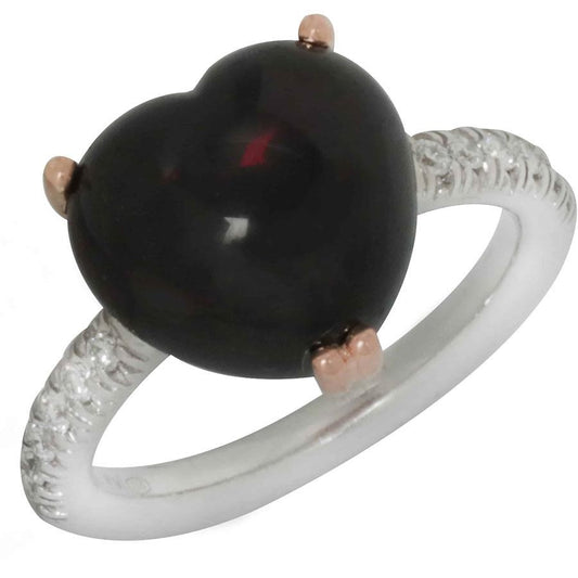 Mimi Milano 18k Rose & White Gold Garnet Diamond Ring A305C8GB-88