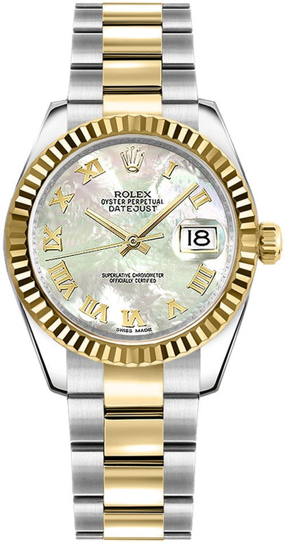 Rolex Datejust 31 White Mother of Pearl Dial Women's Watch 178273-0037