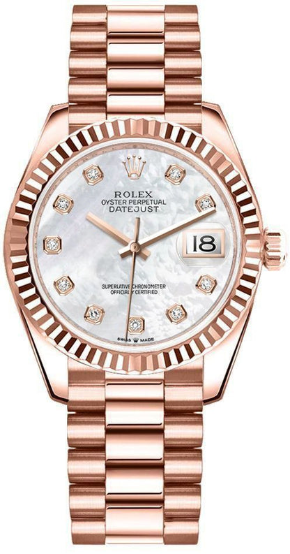 Rolex Datejust 31 White Mother of Pearl Women's Watch 278275-0009