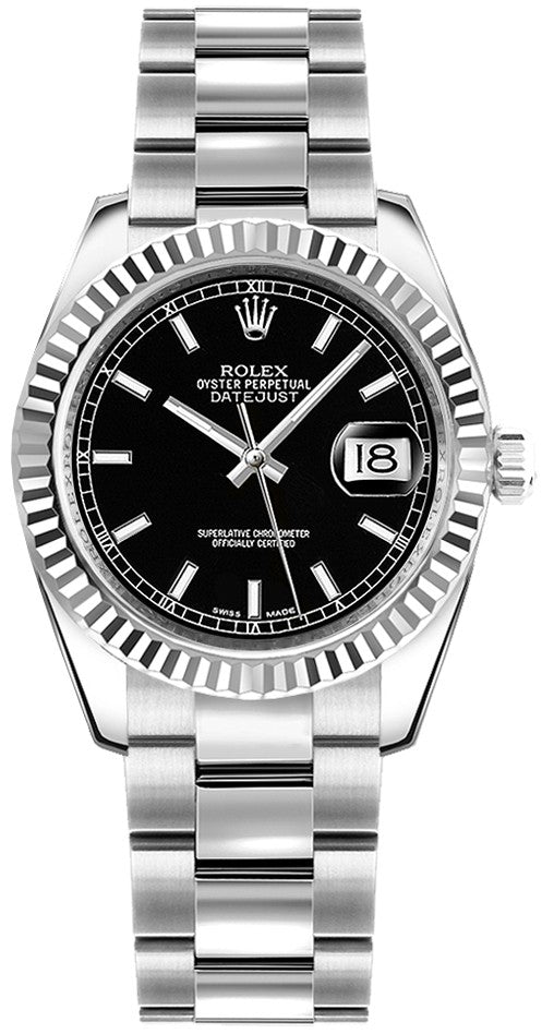 Rolex Datejust 31 Black Dial Oyster Bracelet Watch 178274-0034