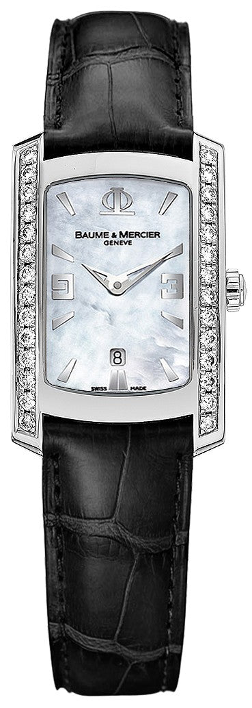 Baume & Mercier Hampton Milleis Black Strap Ladies Diamond Watch 8683