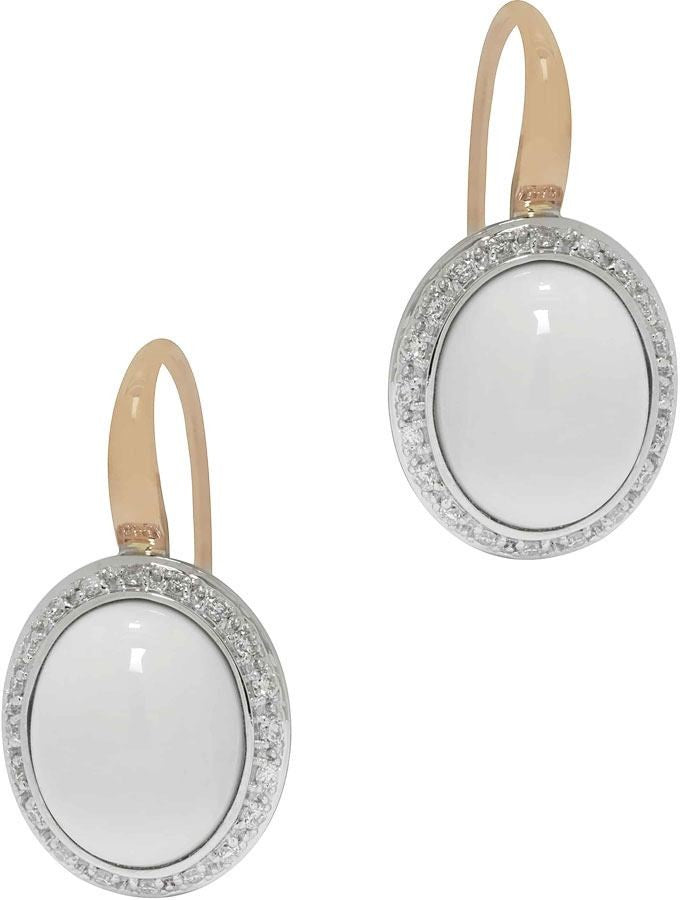 Mimi Milano 18k Rose & White Gold Agate Diamond Earrings O318C8A1B