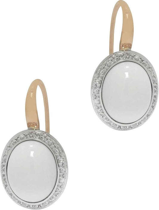 Mimi Milano 18k Rose & White Gold Agate Diamond Earrings O318C8A1B