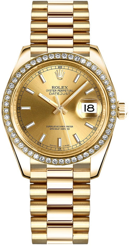 Rolex Datejust 31 Solid Gold Women's Watch 178288-0046
