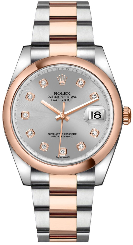 Rolex Datejust 36 Silver Diamond Watch 116201-0080