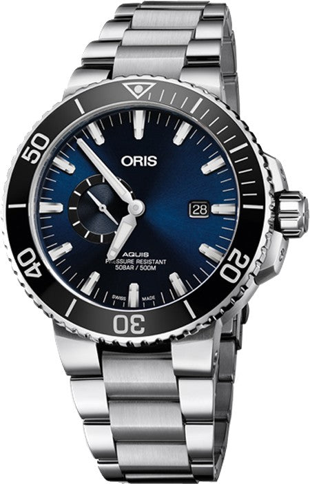 Oris Aquis Small Second, Date Blue Dial Diving Watch 74377334135MB