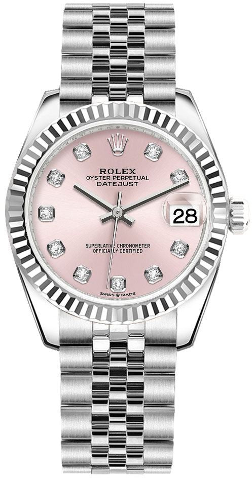 Rolex Datejust 31 Pink Dial Diamonds Jubilee Women's Watch 278274-0032