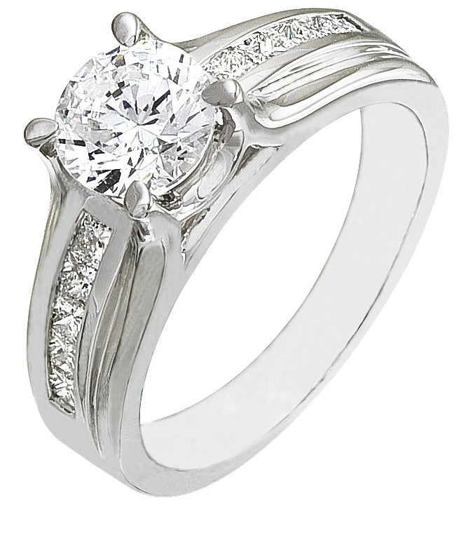 Women's Diamond Ring Setting, .34 Carat Diamonds on 14k White Gold RWG313