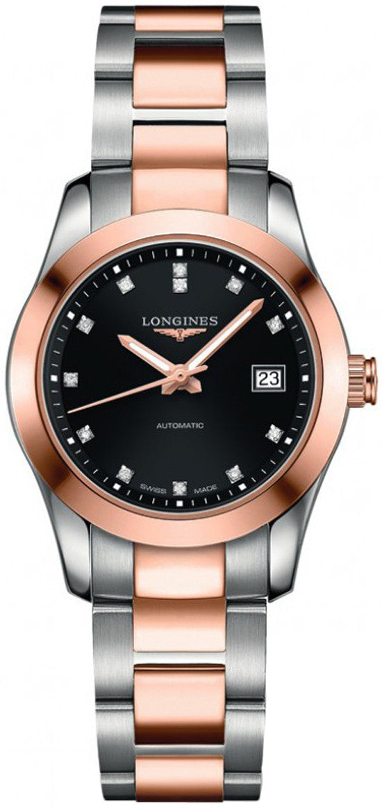 Longines Conquest Classic Black & Diamond Dial Women's Luxury Watch L2.285.5.58.7