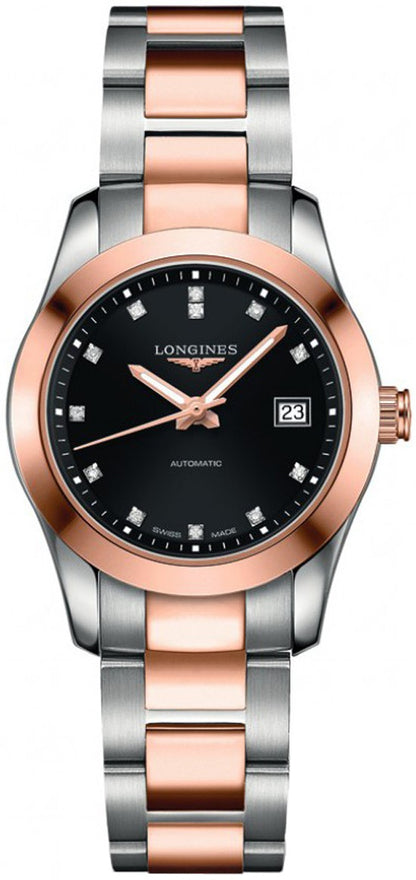 Longines Conquest Classic Black & Diamond Dial Women's Luxury Watch L2.285.5.58.7