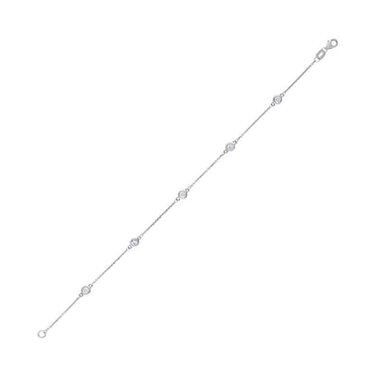 Diamond by the Yard Bracelet, 0.36 Carat on 14k White Gold