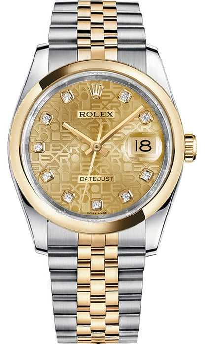 Rolex Datejust 36 Champagne Diamond Watch 116203-0173