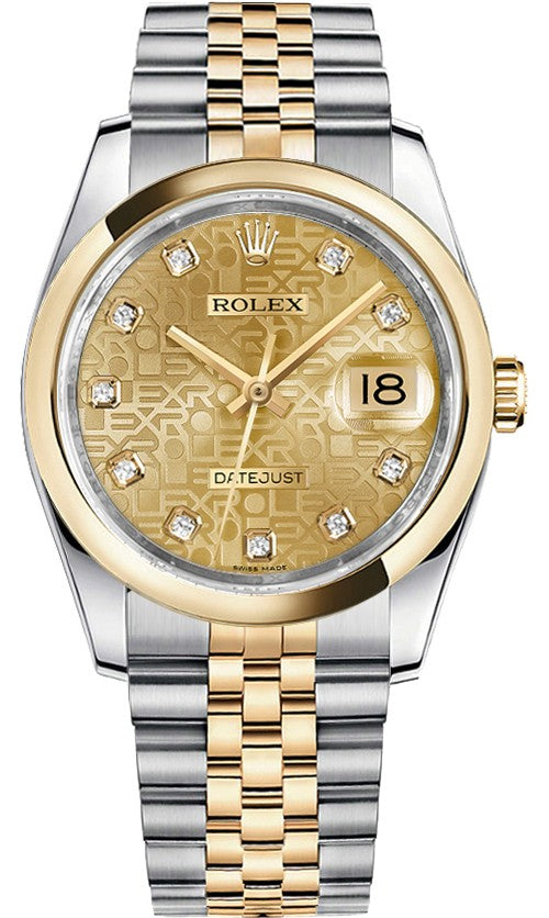 Rolex Datejust 36 Champagne Diamond Watch 116203-0173