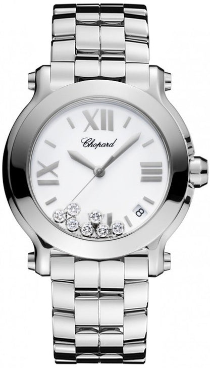 Chopard Happy Sport White Dial Diamonds Women's Watch 8475