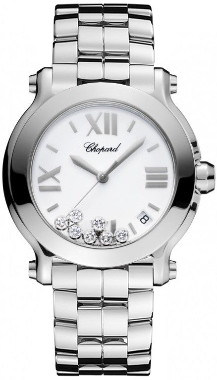 Chopard Happy Sport White Dial Diamonds Women's Watch 8475