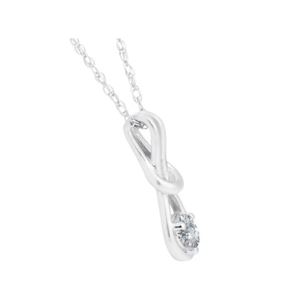 Diamond Knot Pendant, 0.08 Carat on 10k White Gold