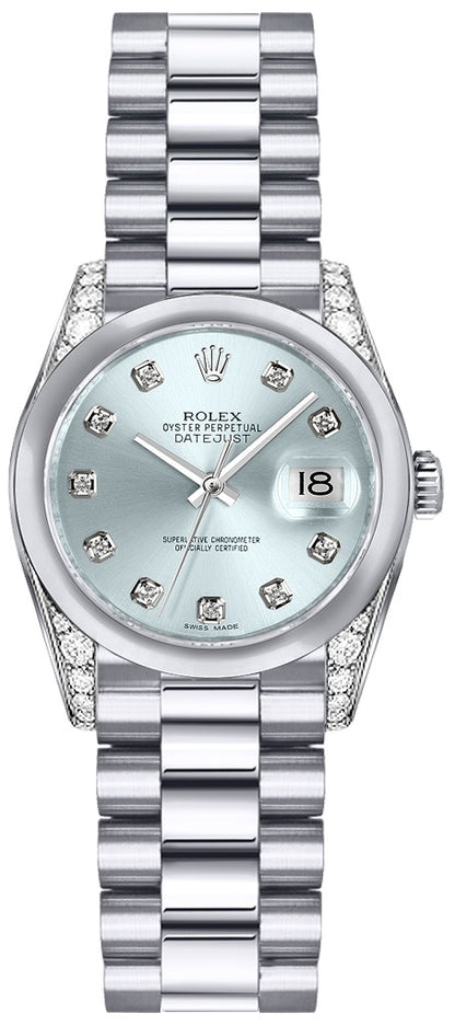 Rolex Lady-Datejust 26 Platinum Diamond Watch 179296