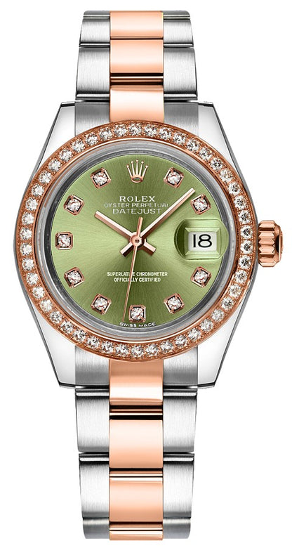 Rolex Lady-Datejust 28 Green Diamond Dial Watch 279381RBR-0008