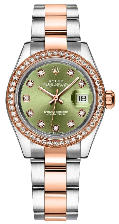 Rolex Lady-Datejust 28 Green Diamond Dial Watch 279381RBR-0008