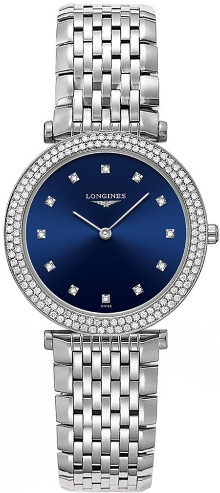 Longines La Grande Classique Steel Blue Dial Diamond Women's Watch L4.515.0.97.6