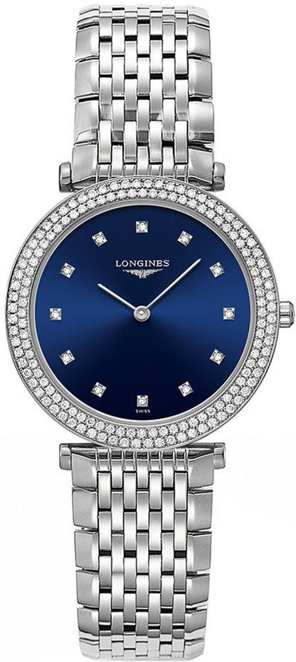 Longines La Grande Classique Steel Blue Dial Diamond Women's Watch L4.515.0.97.6