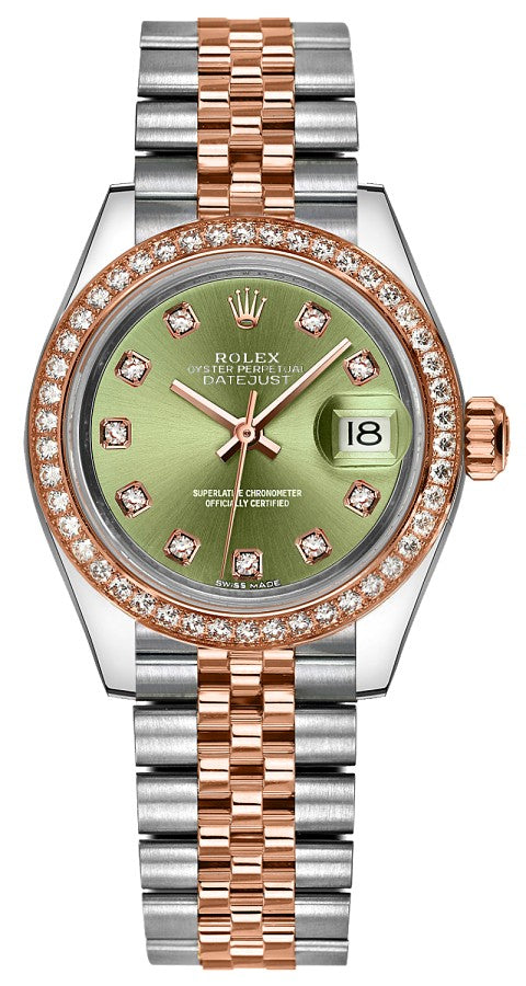 Rolex Lady-Datejust 28 Green Diamond Jubilee Bracelet Watch 279381RBR-0007