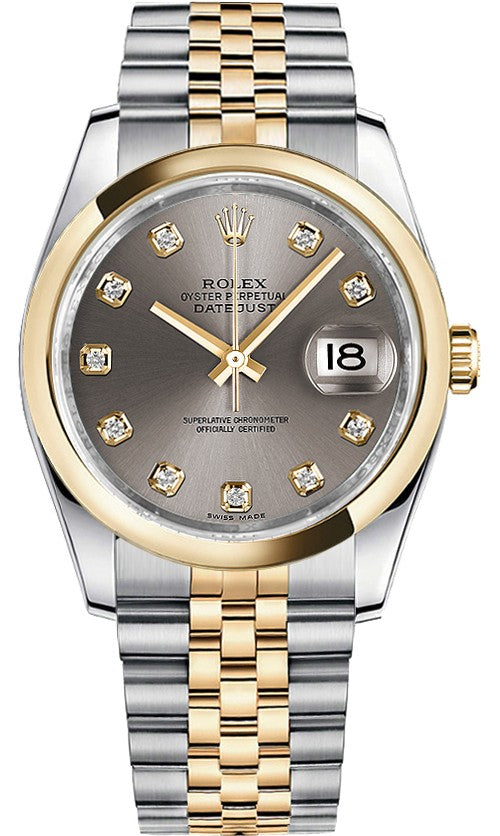 Rolex Datejust 36 Grey Diamond Dial Watch 116203-0169