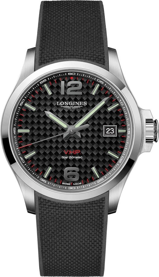 Longines Conquest V.H.P. Carbon Dial Men's Watch L3.726.4.66.9