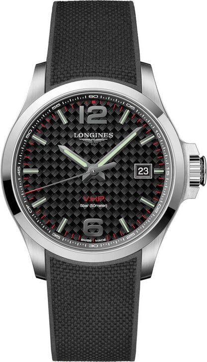 Longines Conquest V.H.P. Carbon Dial Men's Watch L3.726.4.66.9
