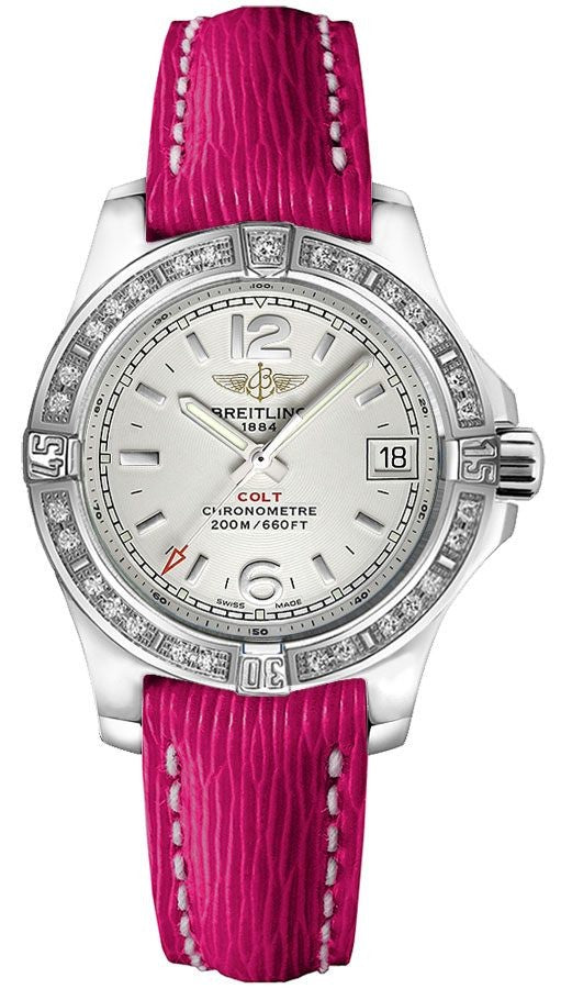 Breitling Colt Lady Silver Dial Diamond Bezel Watch A7738853/G793-267X