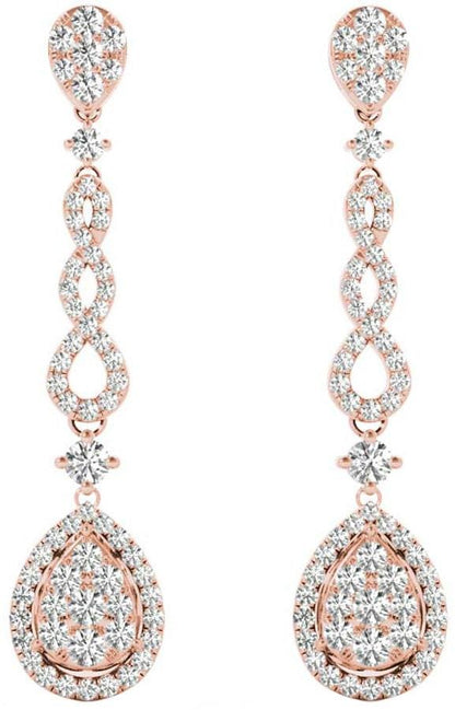 Diamond Earrings, .58 Carat Diamonds on 18k Rose Gold E20251R