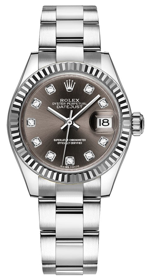 Rolex Lady-Datejust 28 Diamond Hour Markers Women's Watch 279174-0016