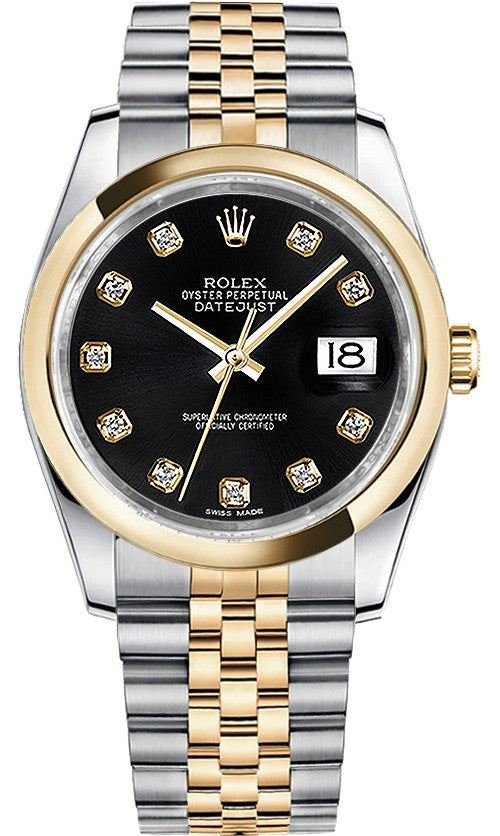 Rolex Datejust 36 Black Diamond Watch 116203-0168