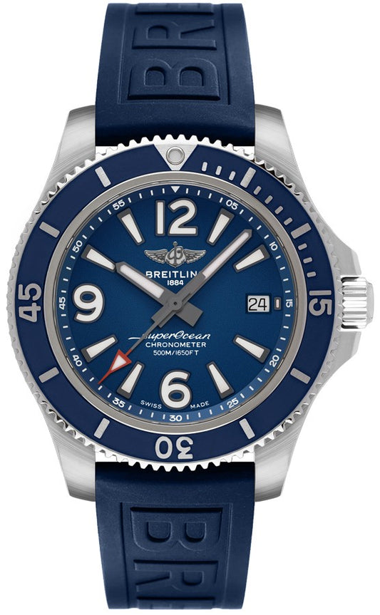 Breitling Superocean 42 Blue Rubber Strap Men's Watch A17366D81C1S2