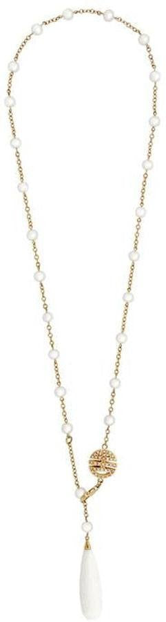 Mimi Milano 18k Rose Gold White Pearl Diamond Pendant C163R1A1B
