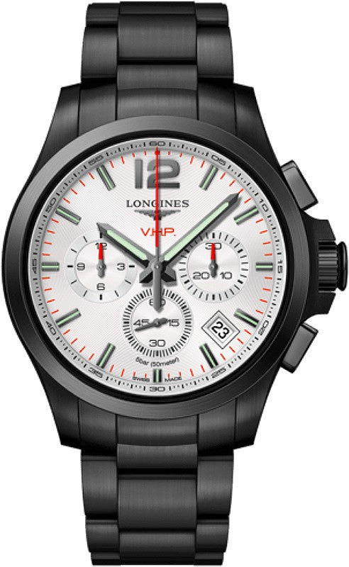 Longines Conquest V.H.P. Chronograph Black Steel Men's Watch L3.717.2.76.6