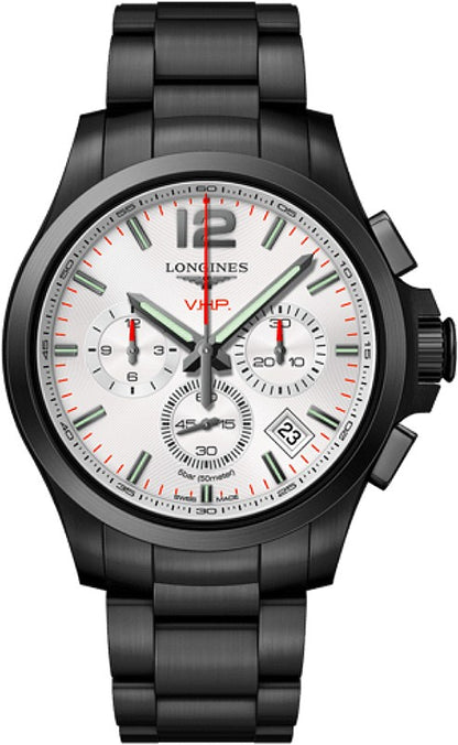 Longines Conquest V.H.P. Chronograph Black Steel Men's Watch L3.717.2.76.6