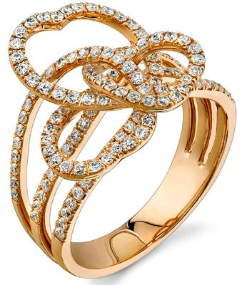 Diamond Ring, .85 Carat Diamonds on 18K Rose Gold