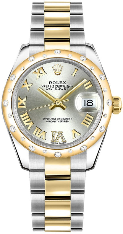Rolex Datejust 31 Diamond Gold & Steel Luxury Women's Watch 178343-0002