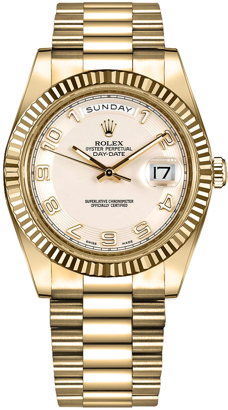 Rolex Day-Date 41 Ivory Dial Gold Watch 218238