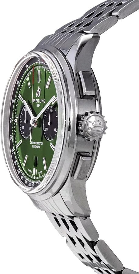 Breitling Premier B01 Chronograph 42 Bentley Green Dial Men's Watch AB0118A11L1A1