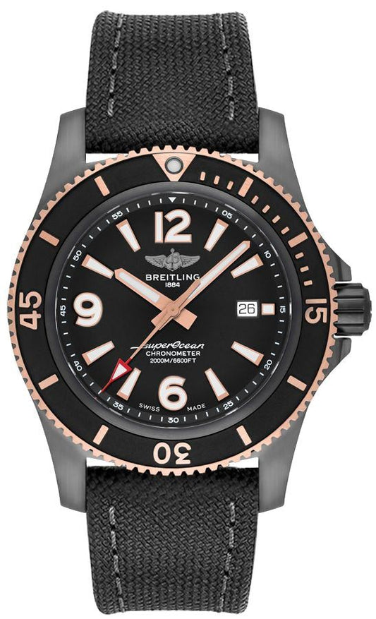 Breitling Superocean Black Steel & Rose Gold Men's Watch U17368221B1W1