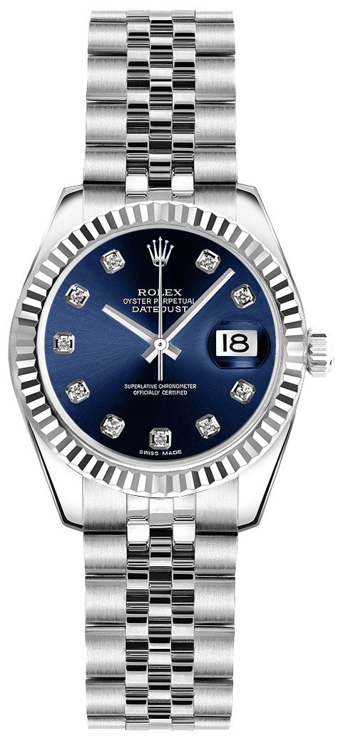 Rolex Lady-Datejust 26 Blue Diamond Dial Watch 179174-0011