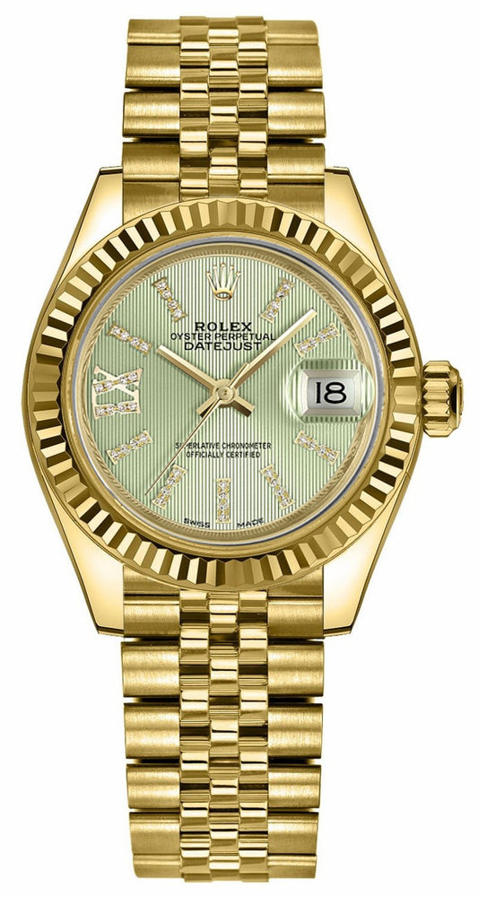 Rolex Lady-Datejust 28 Linden Green Dial Women's Watch 279178-0008