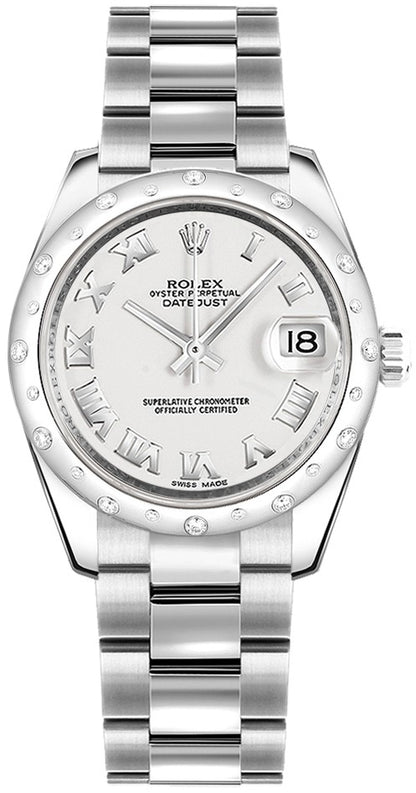 Rolex Datejust 31 White Roman Numeral Women's Watch 178344-0028