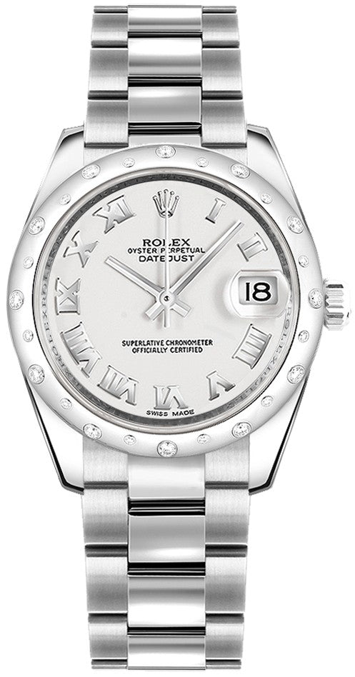 Rolex Datejust 31 White Roman Numeral Women's Watch 178344-0028