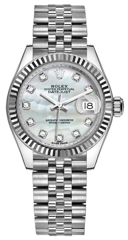 Rolex Lady-Datejust 28 Mother of Pearl Diamond Dial Watch 279174-0009