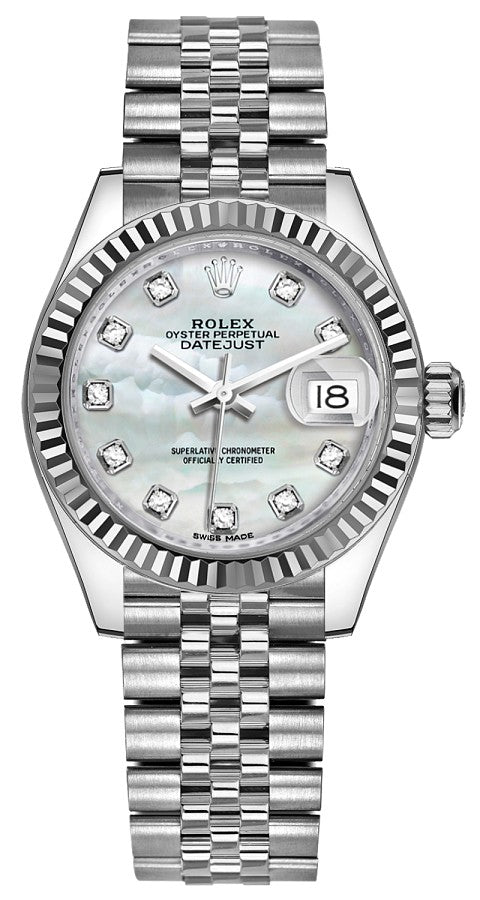 Rolex Lady-Datejust 28 Mother of Pearl Diamond Dial Watch 279174-0009