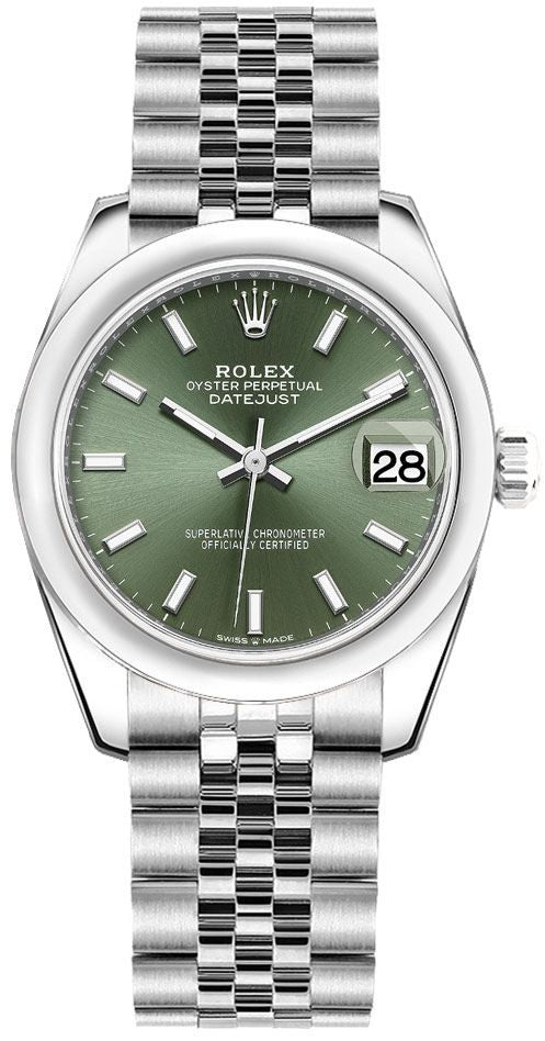 Rolex Datejust 31 Green Dial Jubilee Bracelet Women's Watch 278240-0012