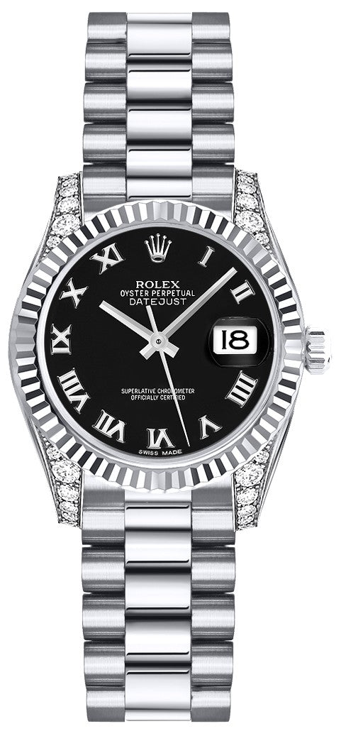 Rolex Lady-Datejust 26 Black Roman Numeral Dial Women's Watch 179239